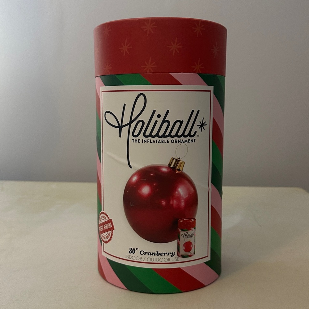 NWT Holiball cranberry Inflatable 30 inch cranberry Ornament